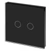 Crystal Black Glass Touch Light Switch - 2