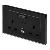 More information on the Crystal Black Glass RetroTouch Crystal Plug Socket with USB Charging