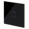 1 Gang Touch Light Switch - 1 Way Crystal Black Glass Touch Light Switch