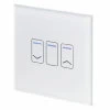 1 Gang 2 Way Touch Dimmer (Dimmable LED Compatible) Crystal White Glass Touch Dimmer
