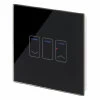 1 Gang 2 Way Touch Dimmer (Dimmable LED Compatible) Crystal Black Glass Touch Dimmer