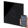 1 Gang Touch Light Switch with WiFi Control Crystal Black Glass WiFi Switch