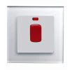 45A | Cooker Switch  Crystal White Glass Cooker (45 Amp Double Pole) Switch