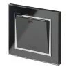 13 Amp Fused Spur  Crystal Black Glass with Chrome Trim Switched Fused Spur