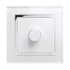 Crystal White Glass with Chrome Trim LED Dimmer - 1