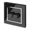Crystal Black Glass with Chrome Trim LED Dimmer - 2