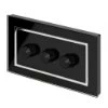 Crystal Black Glass with Chrome Trim LED Dimmer - 1