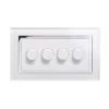 Crystal White Glass with Chrome Trim LED Dimmer - 4