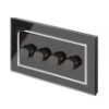 Crystal Black Glass with Chrome Trim LED Dimmer - 3