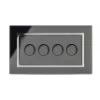 Crystal Black Glass with Chrome Trim LED Dimmer - 4