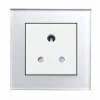 5 Amp Round Pin Unswitched Socket Crystal White Glass Round Pin Unswitched Socket (For Lighting)