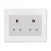 Crystal White Glass Round Pin Unswitched Socket (For Lighting) - 2