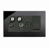 Media Panel : 2 x SAT | TV | VHF + Return and Extension Phone Socket  Crystal Black Glass Media Plate with Fitted Modules