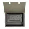 2 Gang - 5 Amp Unswitched Round Pin Plug Socket : Black Trim