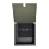 2 Gang TV Socket (Single Floor Box): Black Trim Recessed Floor Sockets Antique Brass Recessed Floor TV | Aerial Socket