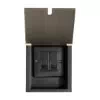 2 Gang Master Phone Socket (Single Floor Box): Black Trim