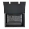 2 Gang Combination - 13 Amp Unswitched Plug Socket + 5 Amp Unswitched Plug Socket : Black Trim