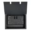 2 Gang - Double 13 Amp Switched Plug Socket With USB C | USB A Charging Ports : Black Trim