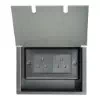 1 Gang - 5 Amp Unswitched Round Pin Plug Socket : Black Trim