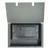 2 Gang Combination - 13 Amp Unswitched Plug Socket + 5 Amp Unswitched Plug Socket : Black Trim