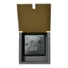 1 Gang - Single 13 Amp Switched Plug Socket : Black Trim Recessed Floor Sockets Satin Brass Recessed Floor Socket