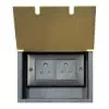 2 Gang - 5 Amp Unswitched Round Pin Plug Socket : Black Trim