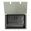 2 Gang - Double 13 Amp Switched Plug Socket : Black Trim Recessed Floor Sockets Stainless Recessed Floor Socket