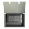 2 Gang - 5 Amp Unswitched Round Pin Plug Socket : Black Trim