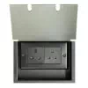 2 Gang Combination - 13 Amp Unswitched Plug Socket + 5 Amp Unswitched Plug Socket : Black Trim