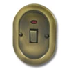 1 Gang - Used for heating and water heating circuits. Switches both live and neutral poles Regal Antique Brass 20 Amp Switch