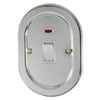 1 Gang - Used for heating and water heating circuits. Switches both live and neutral poles. With Neon : White Trim