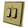 Regency Premier Plus Polished Brass (Cast) Intermediate Switch and Light Switch Combination - 1
