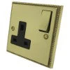 Regency Premier Plus Polished Brass (Cast) Switched Plug Socket - 2