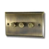 Regent Antique Brass Push Intermediate Switch and Push Light Switch Combination - 2