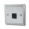1 Gang - Single master telephone point (only 1 master point required per line - use extension sockets for additional points) : Black Trim Regent Polished Chrome Telephone Master Socket