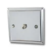 1 Gang - With F connector for satellite TV installations Regent Polished Chrome Satellite Socket (F Connector)