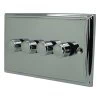 Regent Polished Chrome LED Dimmer and Push Light Switch Combination - 2