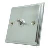 1 Gang 2 Way Toggle Light Switch Regent Satin Chrome Toggle (Dolly) Switch