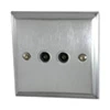 2 Gang - Standard aerial point with 2 outlets : White Trim