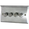 Regent Satin Chrome LED Dimmer and Push Light Switch Combination - 2