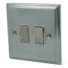 Without Neon - Fused outlet with on | off switch : White Trim Regent Satin Chrome Switched Fused Spur