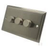 Regent Satin Nickel Push Intermediate Switch and Push Light Switch Combination - 1