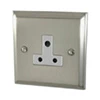 Regent Satin Nickel Round Pin Unswitched Socket (For Lighting) - 1