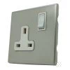 Richmond Satin Stainless Steel Switched Plug Socket - 1