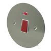 Single Plate - 1 Gang - Used for shower and cooker circuits. Switches both live and neutral poles : White Trim Disc Satin Stainless Cooker (45 Amp Double Pole) Switch