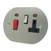 Disc Satin Stainless Cooker Control (45 Amp Double Pole Switch and 13 Amp Socket) - 1