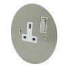 Disc Satin Stainless Switched Plug Socket - 2