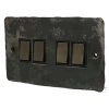 Flat Vintage Rustic Pewter Light Switch - 3