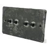4 Gang 10 Amp 2 Way Dolly Switches - Black Switches