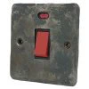 Flat Vintage Rustic Pewter Cooker (45 Amp Double Pole) Switch - 1